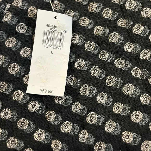 NWT Old Navy Women’s Geo Quilted Bomber Jacket L Black Navy White Zip Up - Picture 4 of 7